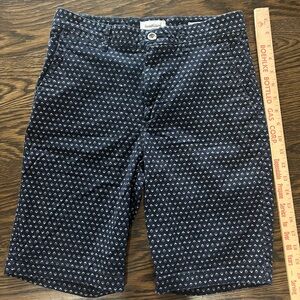 Goodfellow & Co Navy blue and White diamond shorts flat front mens 28